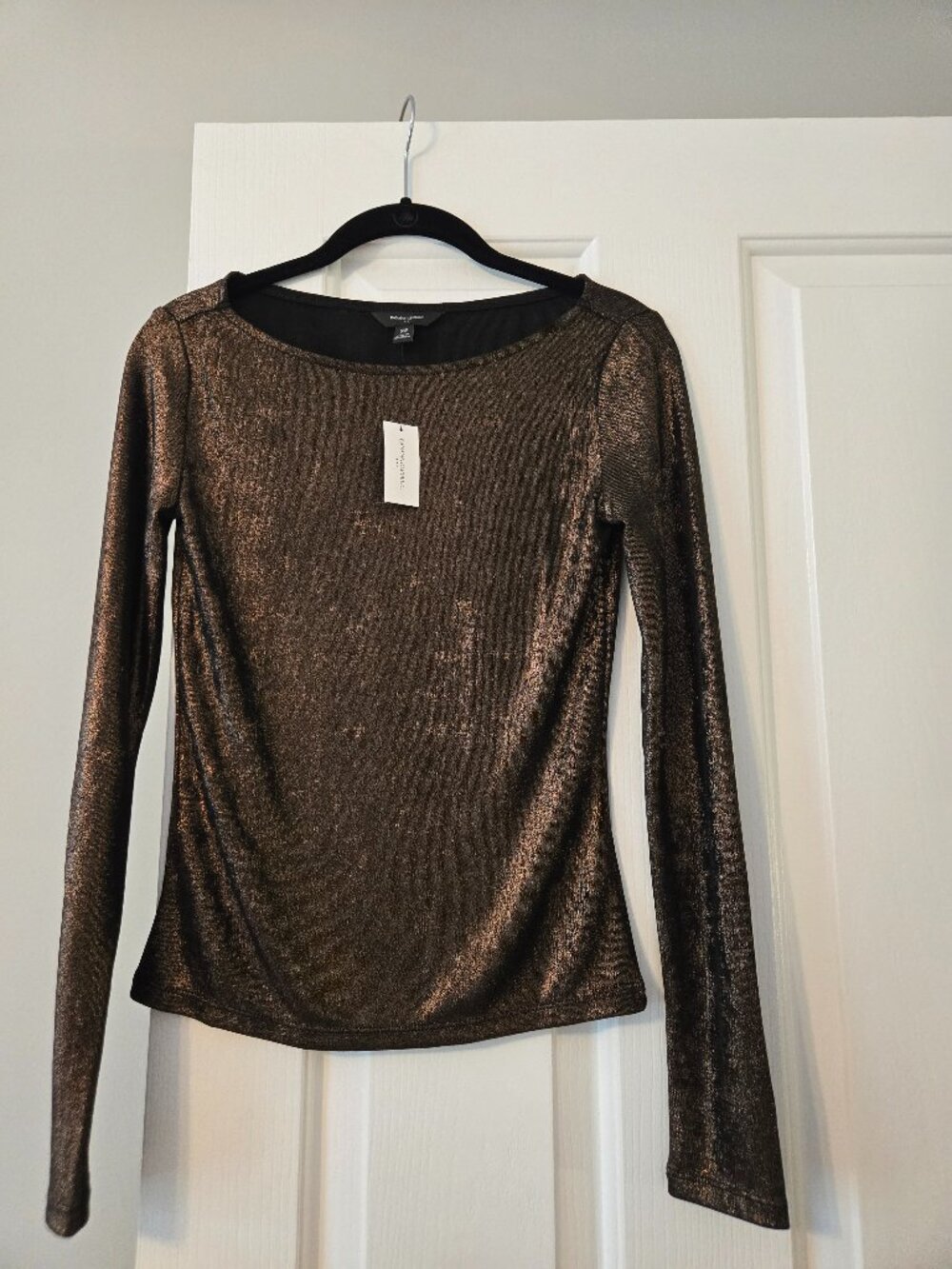 NWT Womens XS Bronze Glittered top from Banana Republic Factory